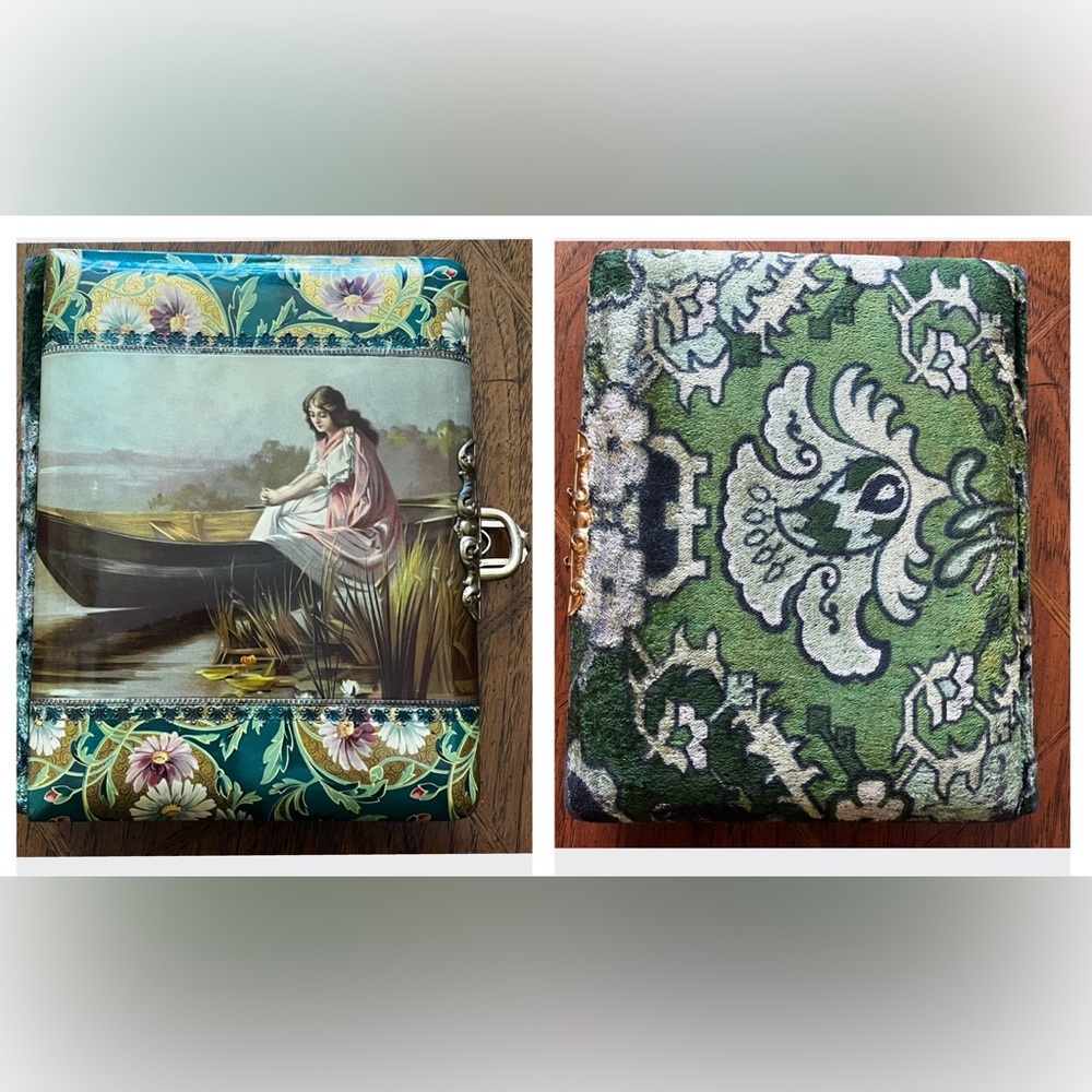 Antique Victorian 1800's Cabinet Card Photo Album Celluloid Velvet Clasp Empty